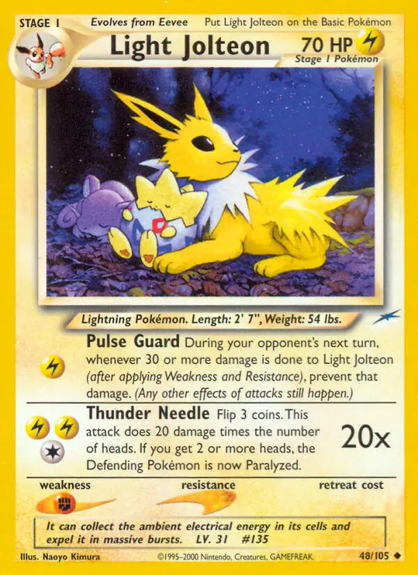 Light Jolteon⁣ - Neo Destiny⁣ (Uncommon)⁣ [48] English / Excellent / Normal