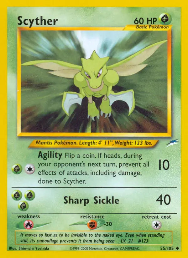 Scyther⁣ - Neo Destiny⁣ (Uncommon)⁣ [55] English / Excellent / Normal