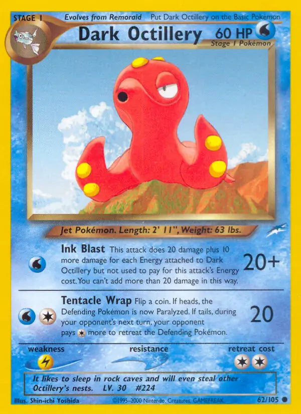 Dark Octillery⁣ - Neo Destiny⁣ (Common)⁣ [62] English / Good / 1st-Edition