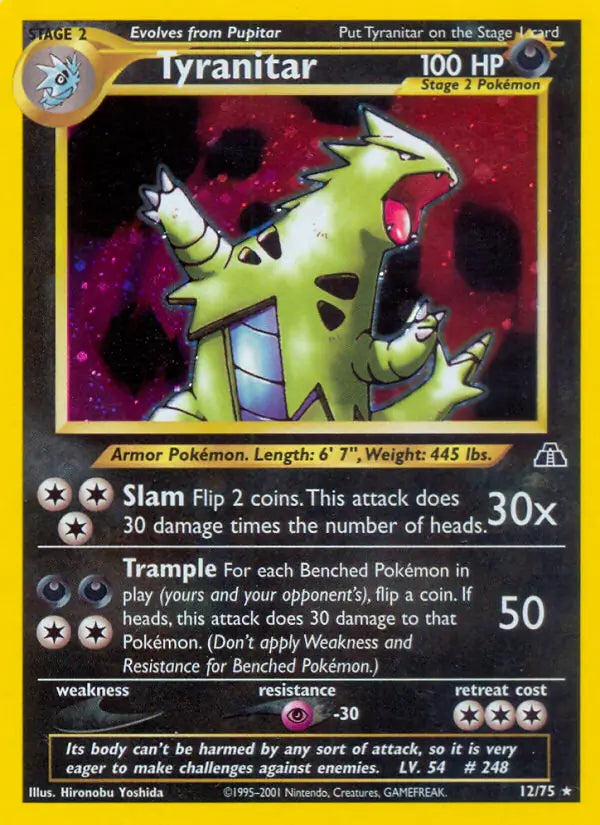 Tyranitar⁣ - Neo Discovery⁣ (Holo Rare)⁣ [12] English / Light Played / Normal