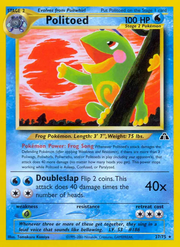 Politoed⁣ - Neo Discovery⁣ (Rare)⁣ [27] English / Light Played / Normal