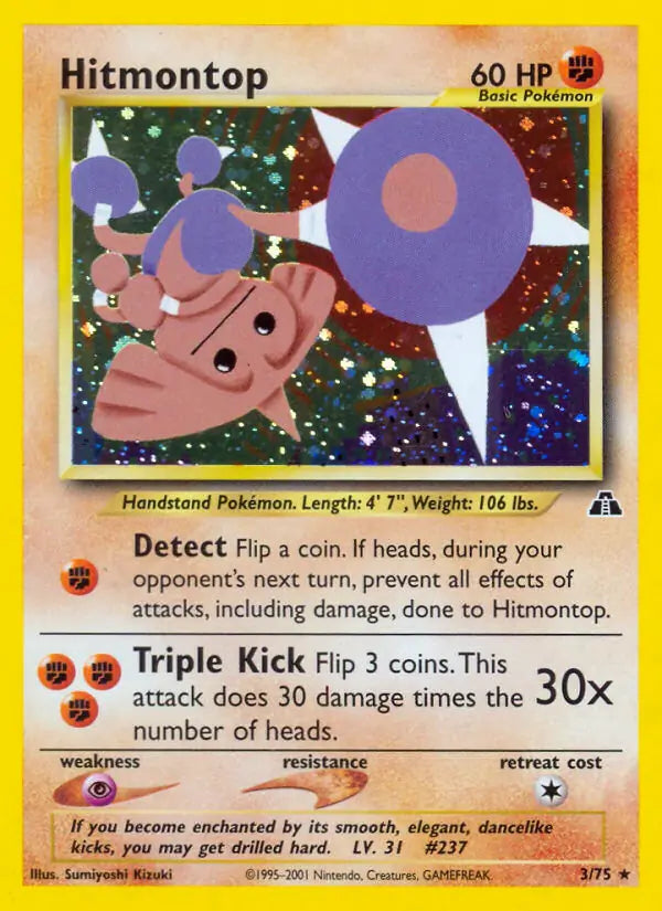 Hitmontop - Neo Discovery (Holo Rare) [3] Kortspil