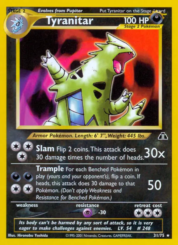 Tyranitar⁣ - Neo Discovery⁣ (Rare)⁣ [31] English / Poor / Normal
