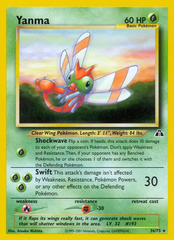 Yanma⁣ - Neo Discovery⁣ (Rare)⁣ [36] English / Good / Normal