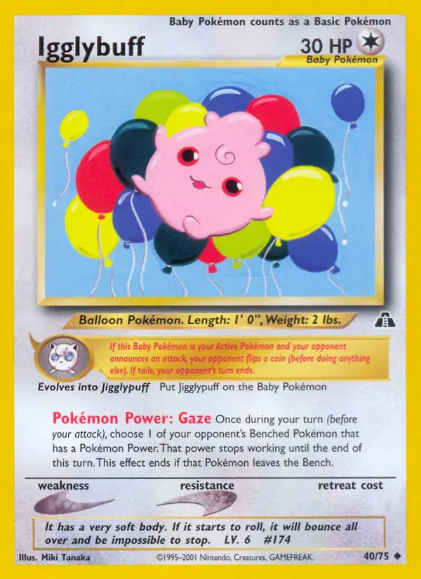 Igglybuff⁣ - Neo Discovery⁣ (Uncommon)⁣ [40] English / Near Mint / 1st-Edition