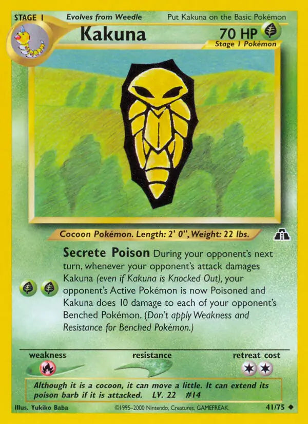 Kakuna⁣ - Neo Discovery⁣ (Uncommon)⁣ [41] English / Near Mint / 1st-Edition