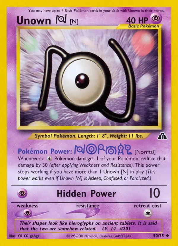 Unown [N]⁣ - Neo Discovery⁣ (Uncommon)⁣ [50] English / Near Mint / 1st-Edition