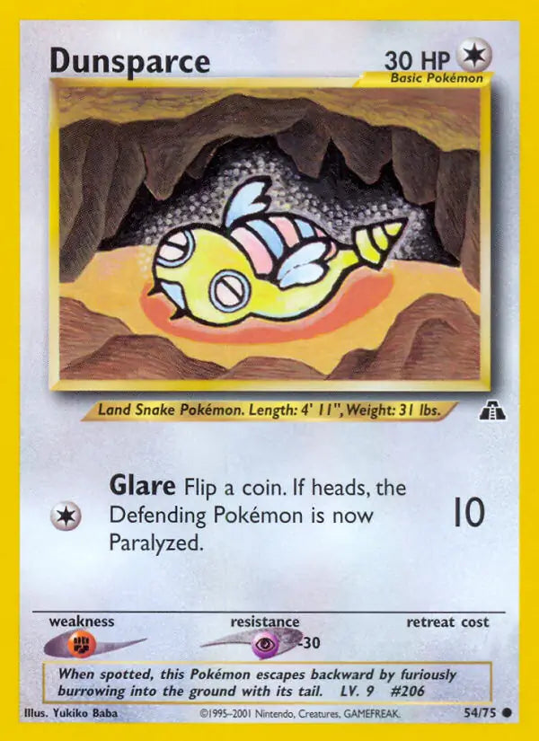 Dunsparce⁣ - Neo Discovery⁣ (Common)⁣ [54] English / Light Played / 1st-Edition