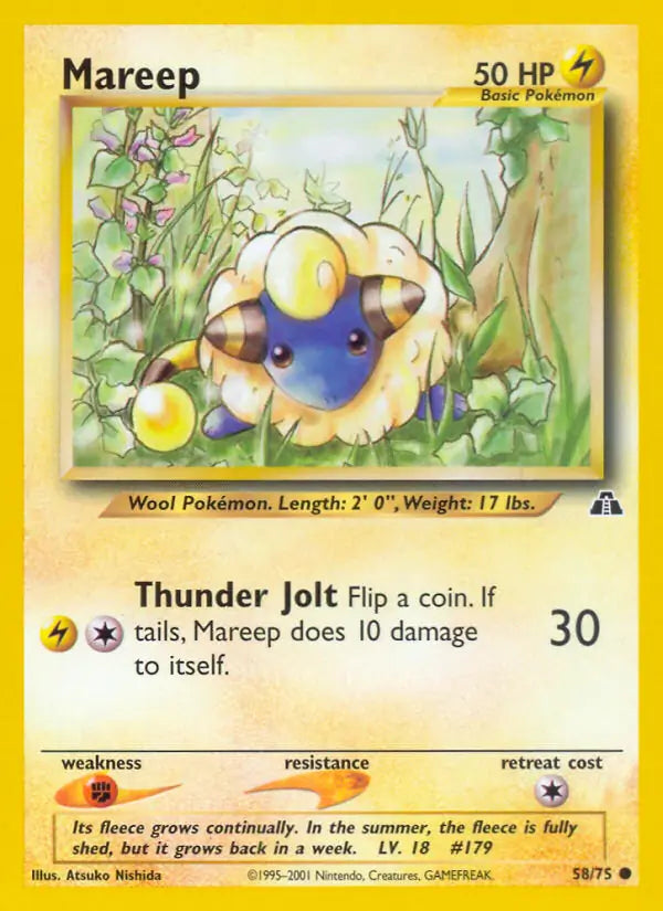 Mareep⁣ - Neo Discovery⁣ (Common)⁣ [58] English / Excellent / Normal