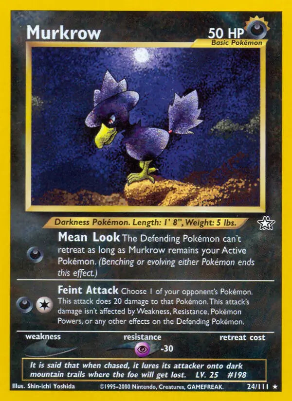 Murkrow⁣ - Neo Genesis⁣ (Rare)⁣ [24] English / Poor / 1st-Edition