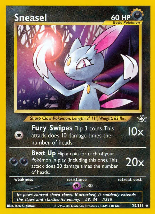 Sneasel⁣ - Neo Genesis⁣ (Rare)⁣ [25] English / Light Played / 1st-Edition