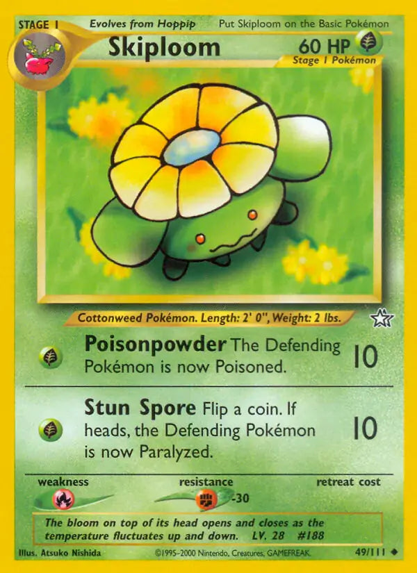 Skiploom⁣ - Neo Genesis⁣ (Uncommon)⁣ [49] English / Poor / Normal