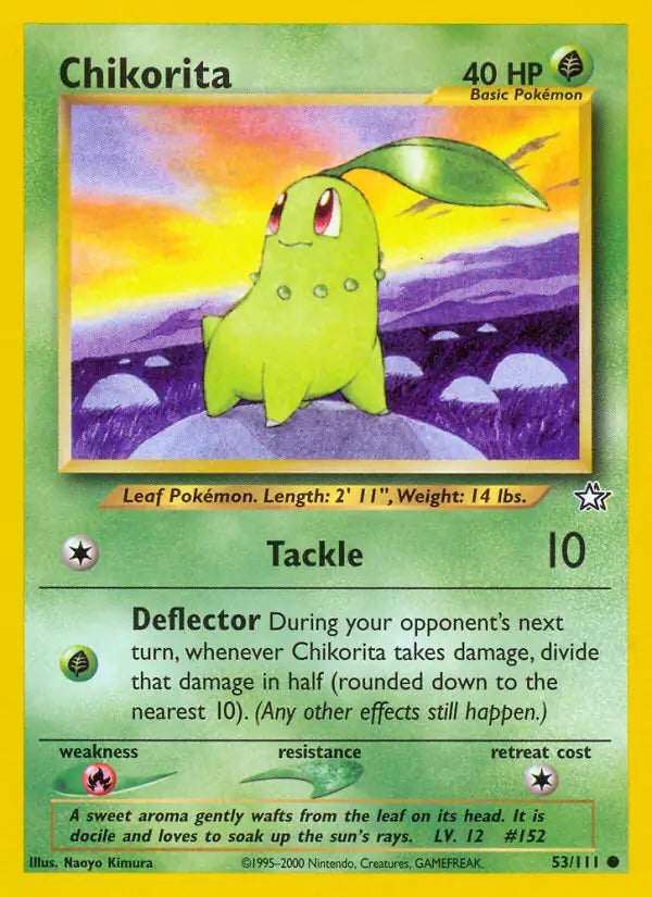 Chikorita⁣ - Neo Genesis⁣ (Common)⁣ [53] English / Near Mint / 1st-Edition