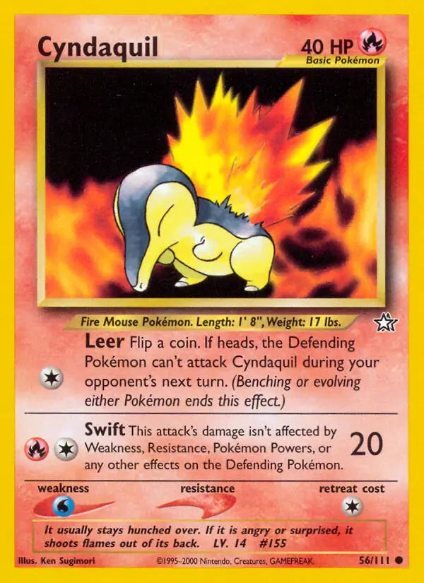Cyndaquil⁣ - Neo Genesis⁣ (Common)⁣ [56] English / Excellent / 1st-Edition