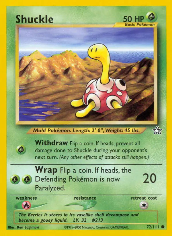 Shuckle⁣ - Neo Genesis⁣ (Common)⁣ [72] English / Near Mint / 1st-Edition