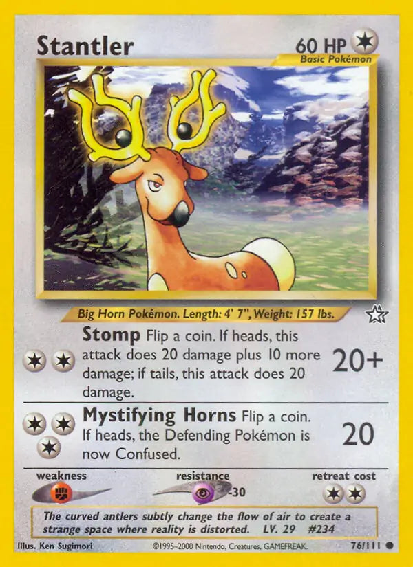 Stantler⁣ - Neo Genesis⁣ (Common)⁣ [76] English / Near Mint / 1st-Edition