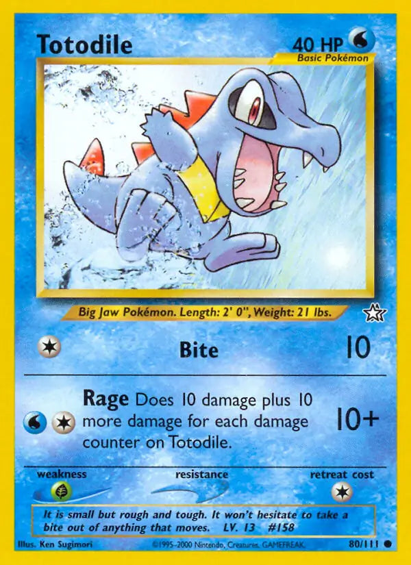 Totodile⁣ - Neo Genesis⁣ (Common)⁣ [80] English / Excellent / 1st-Edition