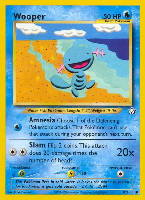 Wooper⁣ - Neo Genesis⁣ (Common)⁣ [82] English / Excellent / 1st-Edition