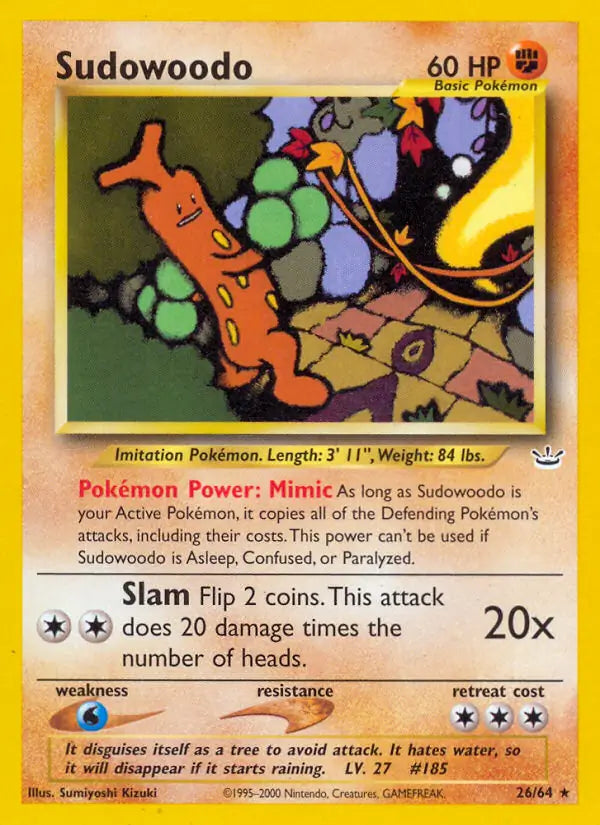 Sudowoodo⁣ - Neo Revelation⁣ (Rare)⁣ [26] English / Light Played / Normal