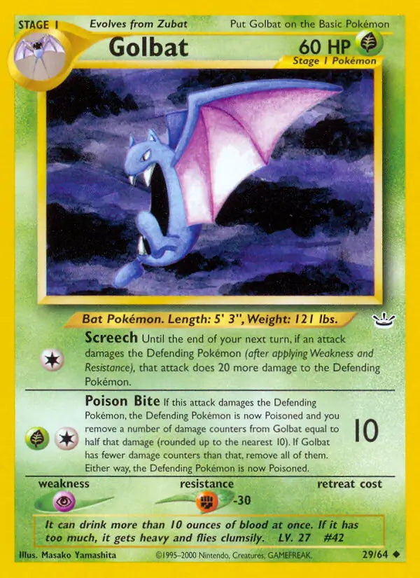 Golbat⁣ - Neo Revelation⁣ (Uncommon)⁣ [29] English / Poor / Normal