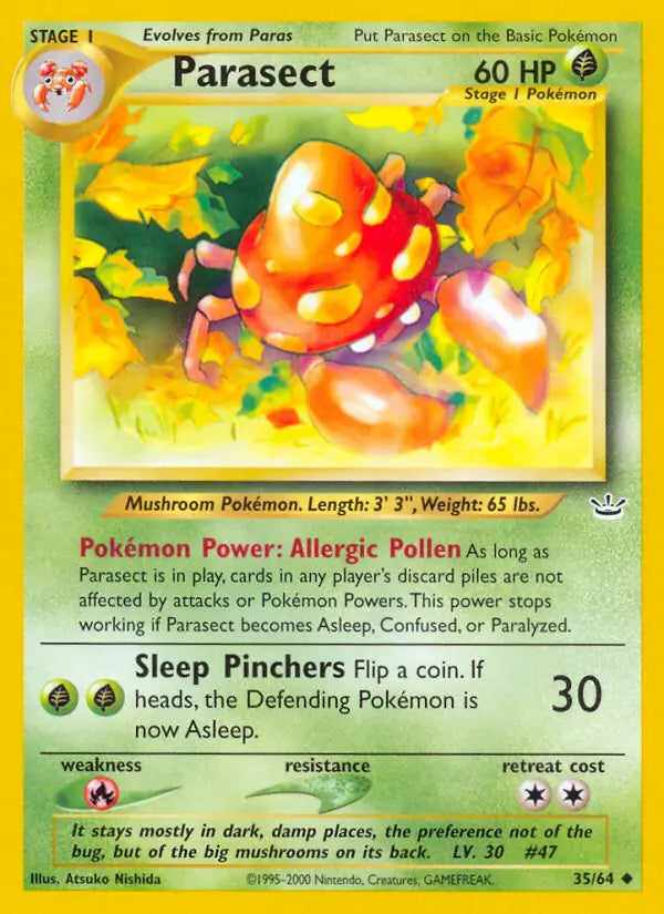 Parasect⁣ - Neo Revelation⁣ (Uncommon)⁣ [35] English / Played / 1st-Edition