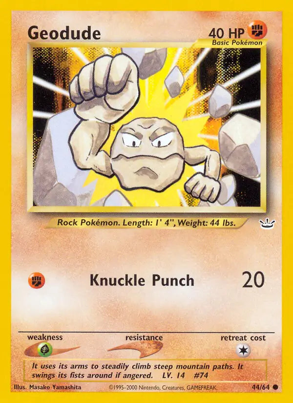 Geodude⁣ - Neo Revelation⁣ (Common)⁣ [44] English / Good / Normal