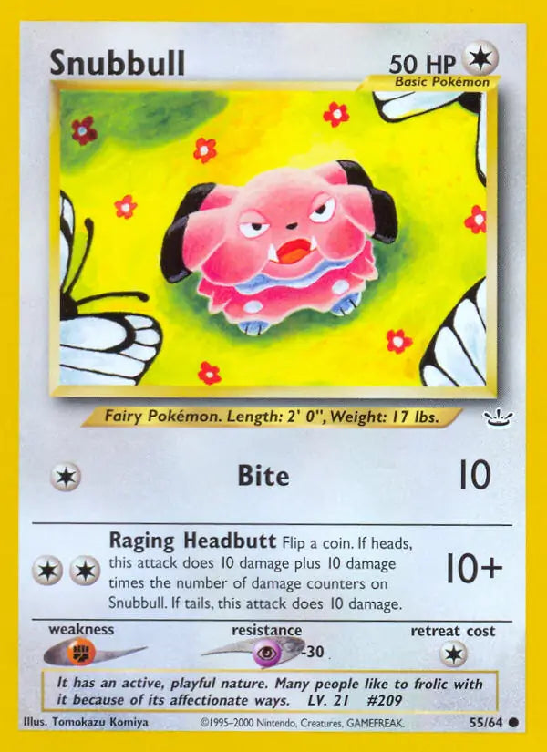 Snubbull⁣ - Neo Revelation⁣ (Common)⁣ [55] English / Poor / Normal