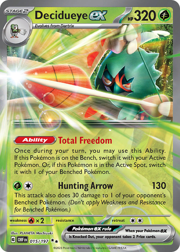 Decidueye ex⁣ - Obsidian Flames⁣ (Double Rare)⁣ [015] English / Near Mint / Normal