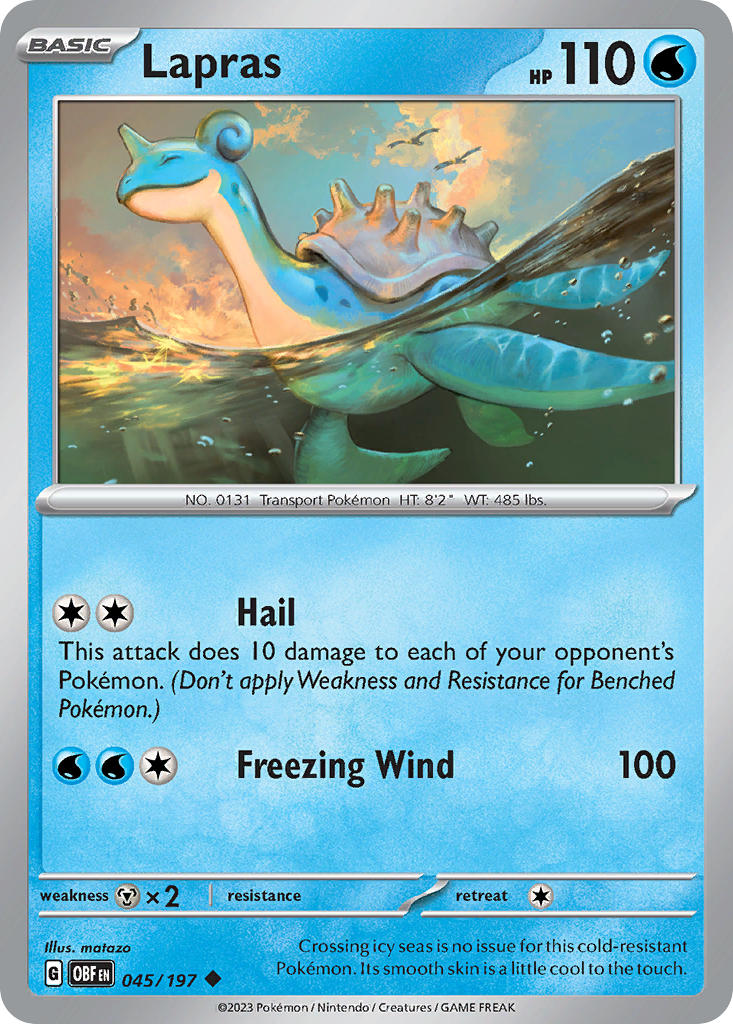 Lapras⁣ - Obsidian Flames⁣ (Uncommon)⁣ [045] English / Near Mint / Normal