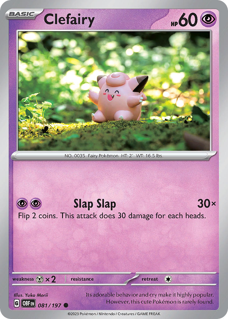 Clefairy⁣ - Obsidian Flames⁣ (Common)⁣ [081] English / Near Mint / Reverse-Holo Normal
