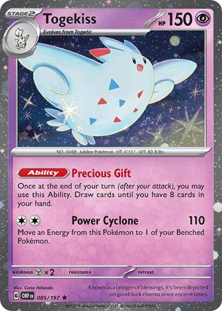 Togekiss - Obsidian Flames (Cosmos Holo) [085] Kortspil