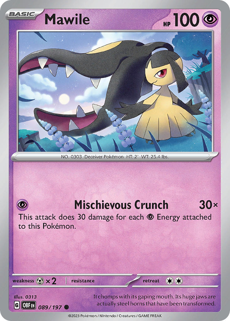 Mawile⁣ - Obsidian Flames⁣ (Common)⁣ [089] English / Near Mint / Reverse-Holo Normal