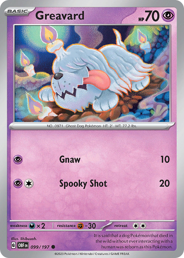 Greavard⁣ - Obsidian Flames⁣ (Common)⁣ [099] English / Near Mint / Reverse-Holo Normal