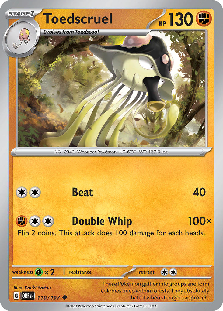 Toedscruel⁣ - Obsidian Flames⁣ (Uncommon)⁣ [119] English / Near Mint / Normal