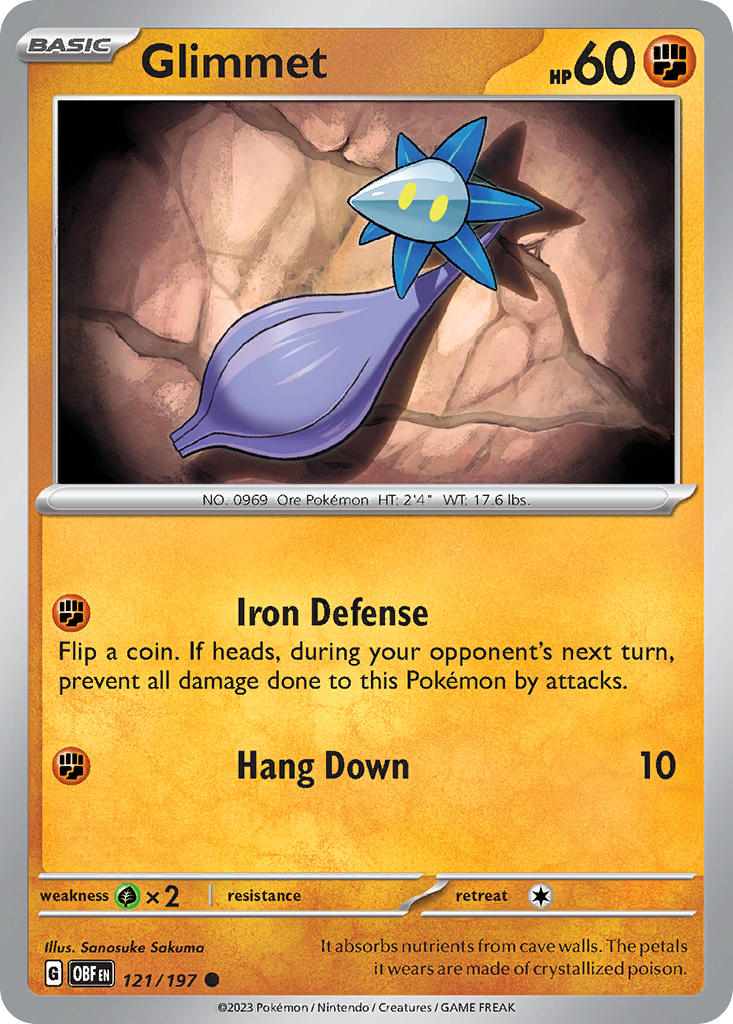 Glimmet⁣ - Obsidian Flames⁣ (Common)⁣ [121] English / Near Mint / Reverse-Holo Normal
