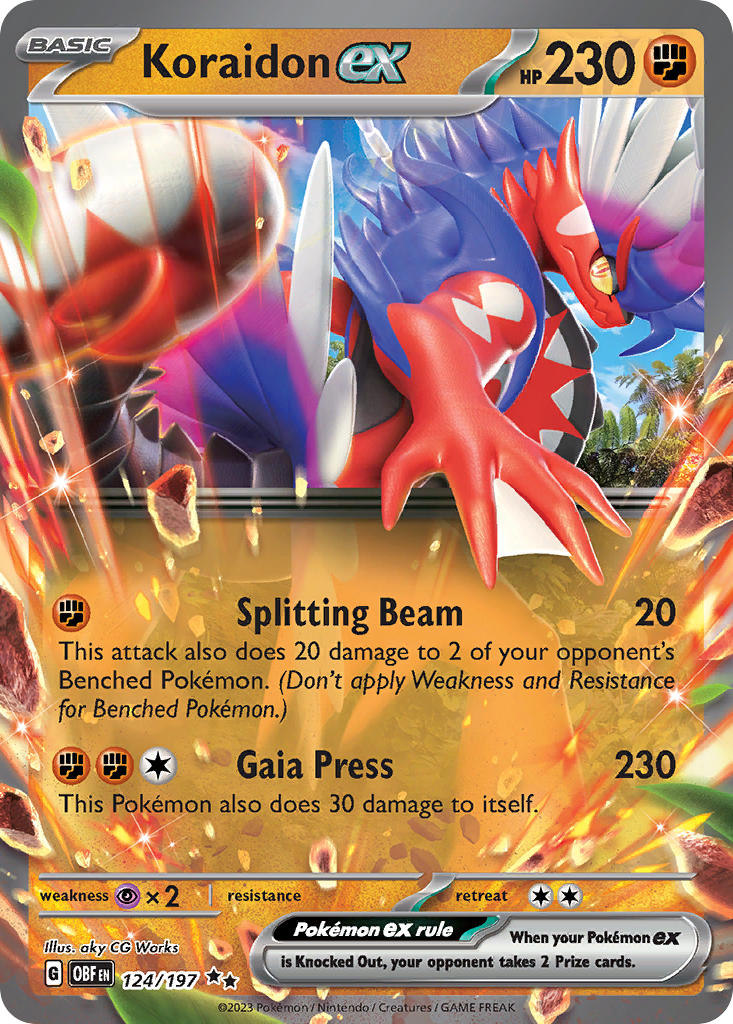 Koraidon ex⁣ - Obsidian Flames⁣ (Double Rare)⁣ [124] English / Excellent / Normal