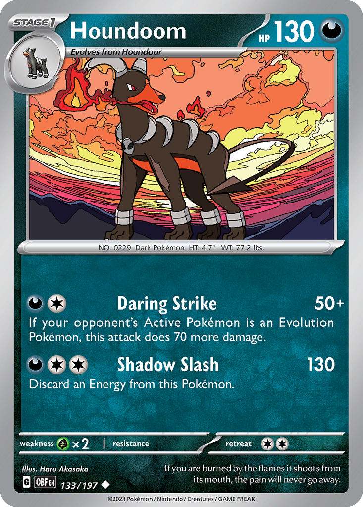 Houndoom⁣ - Obsidian Flames⁣ (Uncommon)⁣ [133] English / Near Mint / Normal
