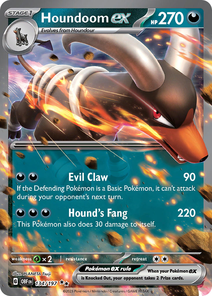 Houndoom ex⁣ - Obsidian Flames⁣ (Double Rare)⁣ [134] English / Near Mint / Normal