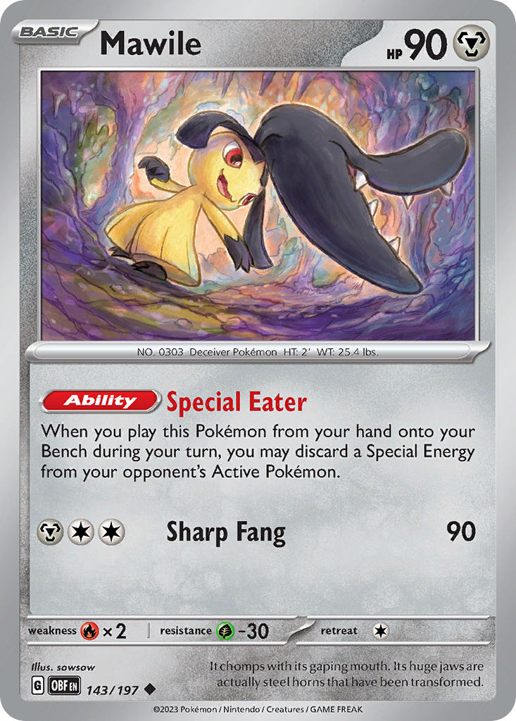 Mawile⁣ - Obsidian Flames⁣ (Uncommon)⁣ [143] English / Near Mint / Normal