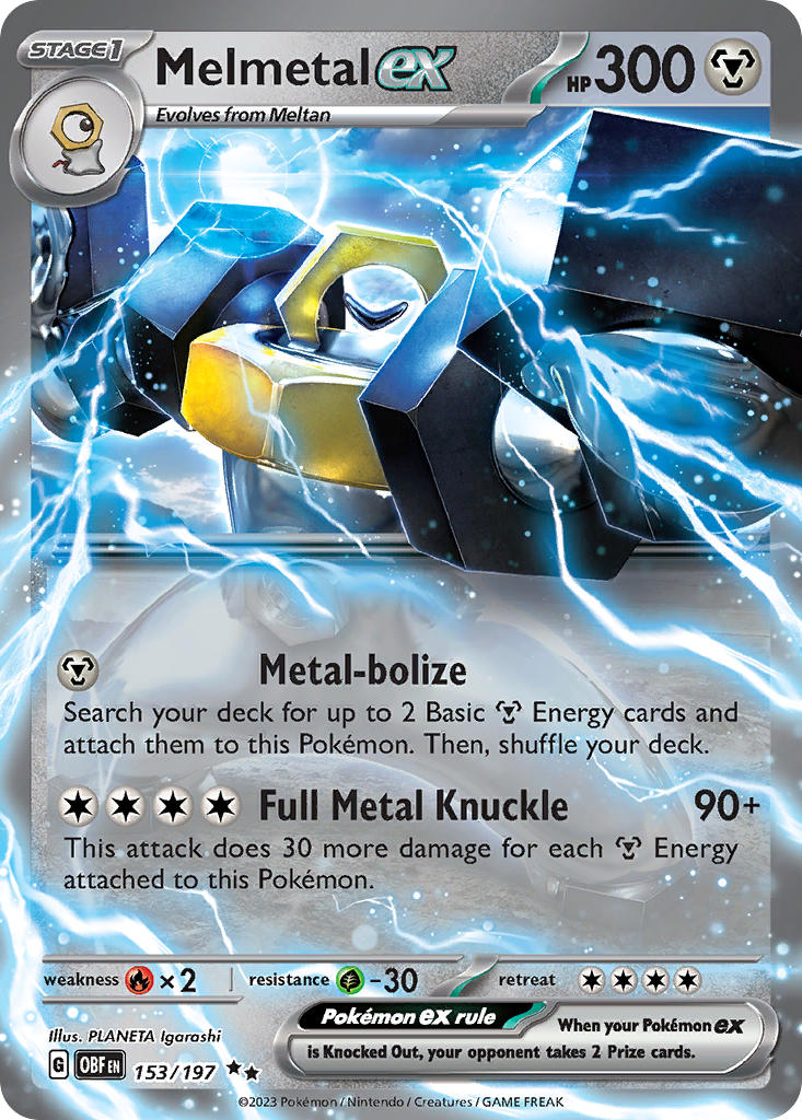 Melmetal ex⁣ - Obsidian Flames⁣ (Double Rare)⁣ [153] English / Near Mint / Normal
