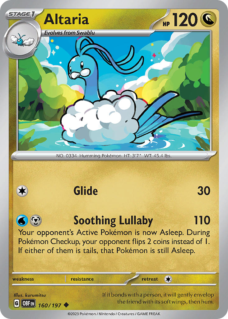 Altaria⁣ - Obsidian Flames⁣ (Uncommon)⁣ [160] English / Near Mint / Reverse-Holo Normal