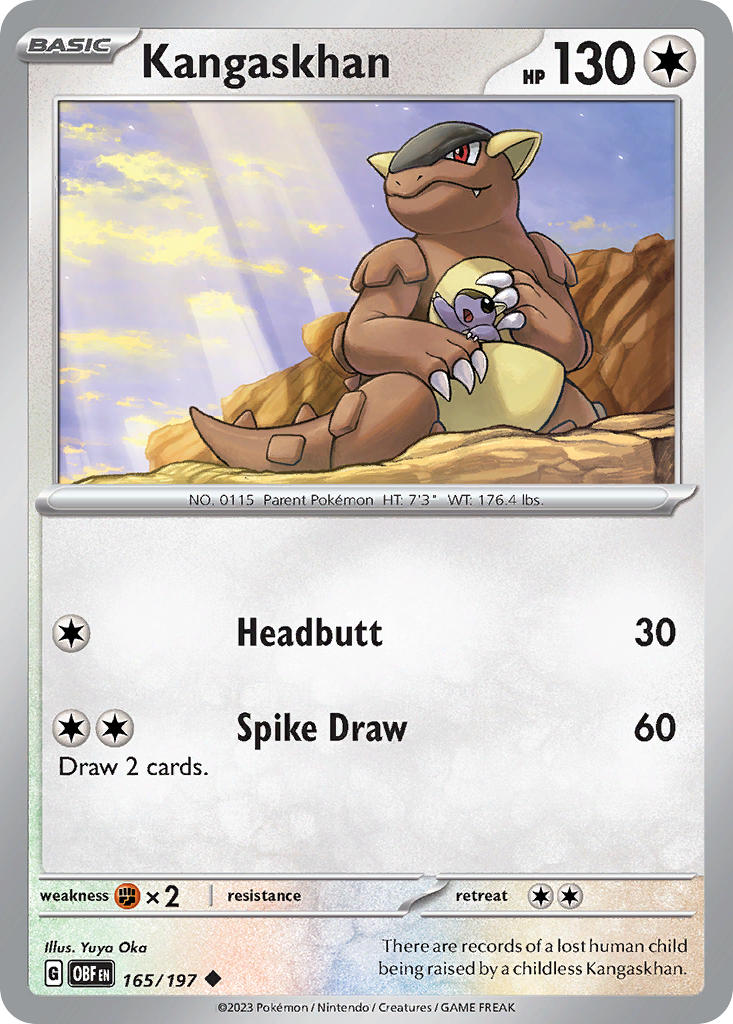 Kangaskhan⁣ - Obsidian Flames⁣ (Uncommon)⁣ [165] English / Near Mint / Reverse-Holo Normal