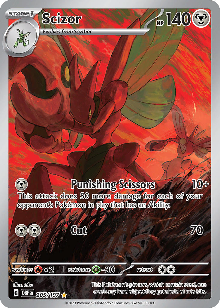Scizor⁣ - Obsidian Flames⁣ (Illustration Rare)⁣ [205] English / Near Mint / Normal