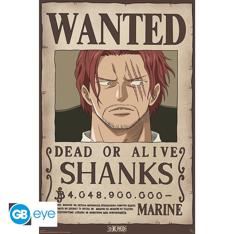 One Piece Wanted Shanks Poster Plakat Maxi 91,5x61cm Dekoration