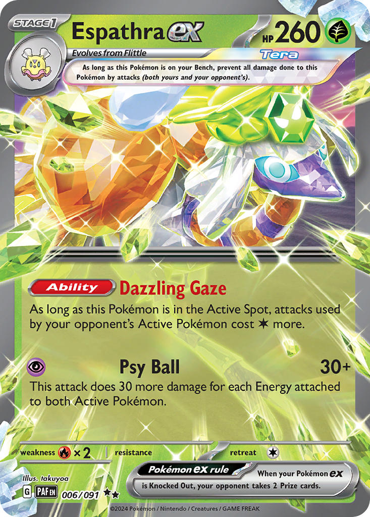 Espathra ex⁣ - Paldean Fates⁣ (Double Rare)⁣ [006] English / Excellent / Normal