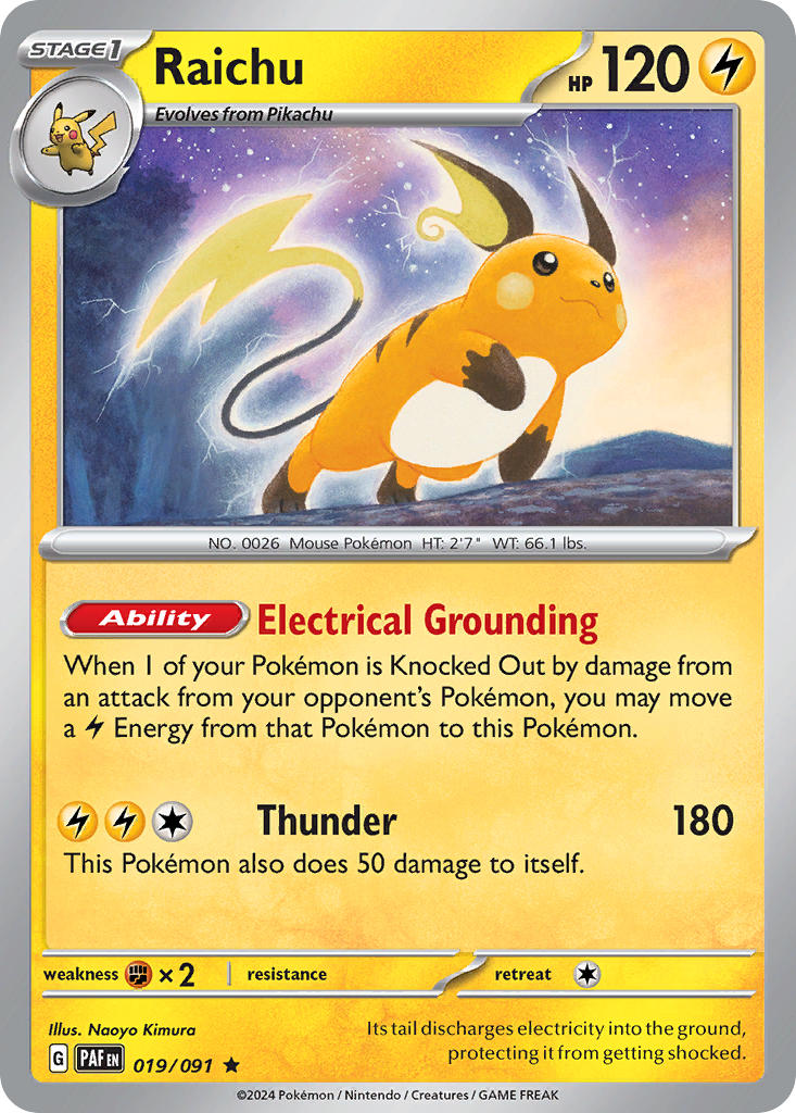 Raichu⁣ - Paldean Fates⁣ (Rare)⁣ [019]