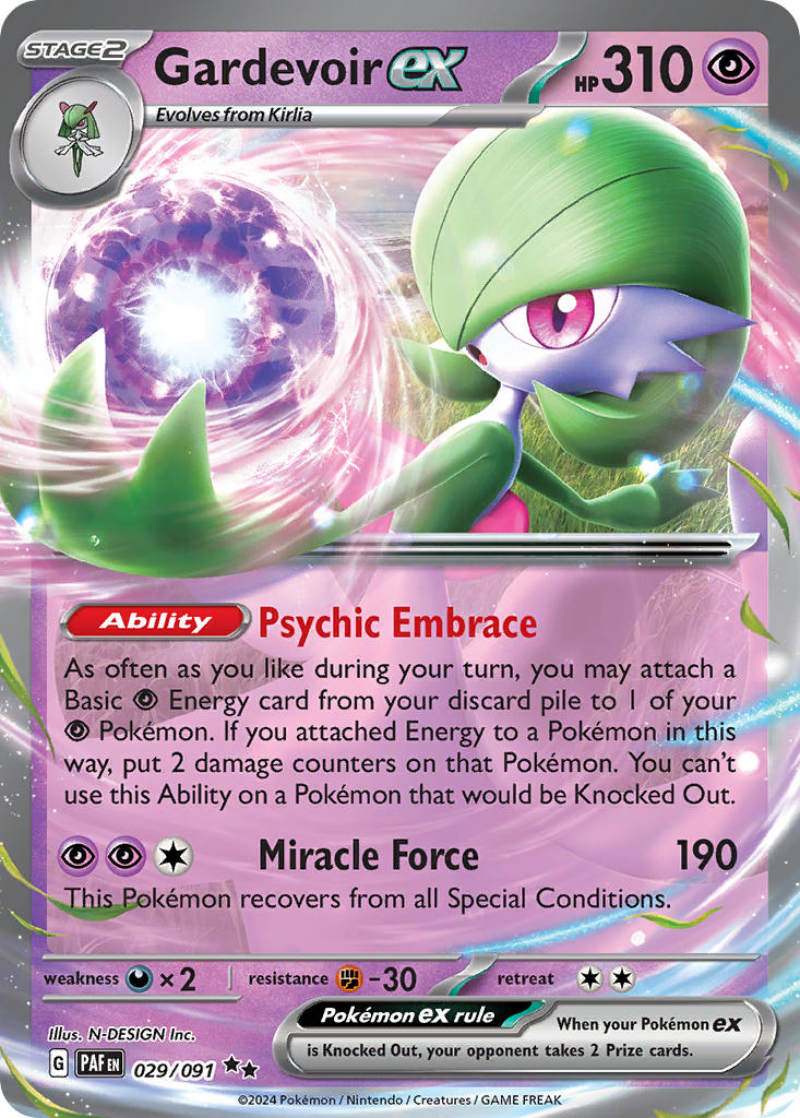 Gardevoir ex⁣ - Paldean Fates⁣ (Double Rare)⁣ [029] English / Excellent / Normal