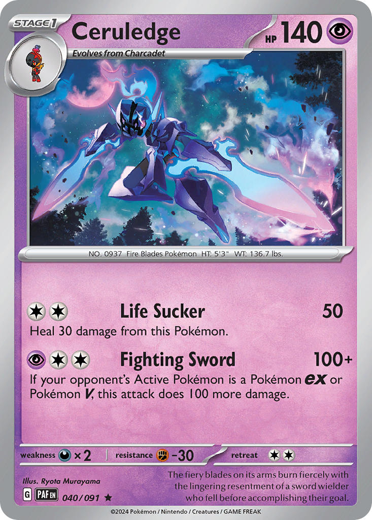 Ceruledge⁣ - Paldean Fates⁣ (Rare)⁣ [040] English / Near Mint / Normal