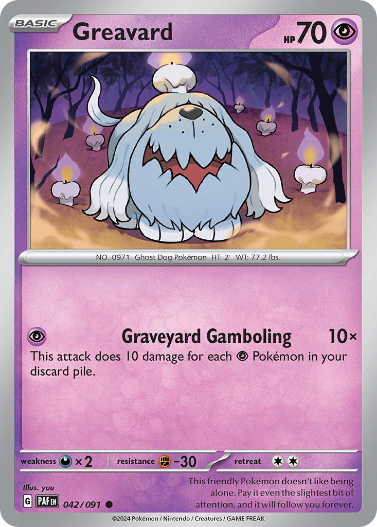 Greavard⁣ - Paldean Fates⁣ (Common)⁣ [042] English / Near Mint / Reverse-Holo Normal