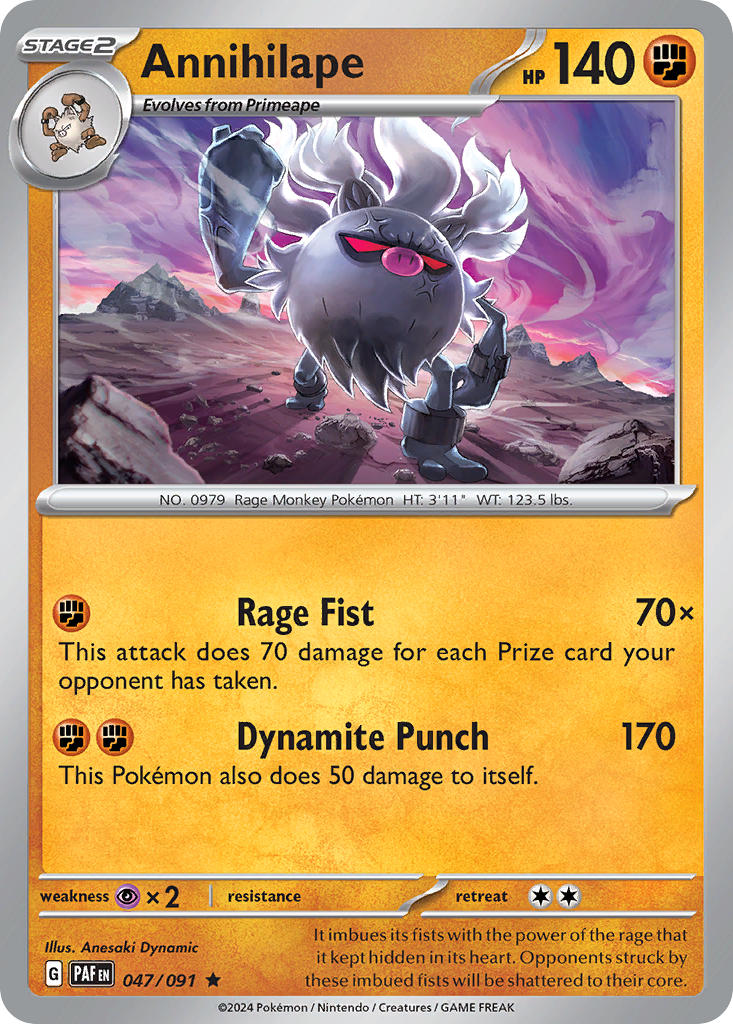 Annihilape⁣ - Paldean Fates⁣ (Rare)⁣ [047] English / Near Mint / Reverse-Holo Normal